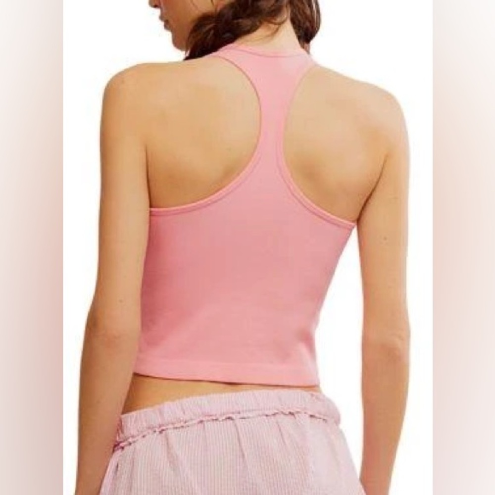 Free People Hayley Racerback Brami - Peachy Pink - Picture 2 of 3